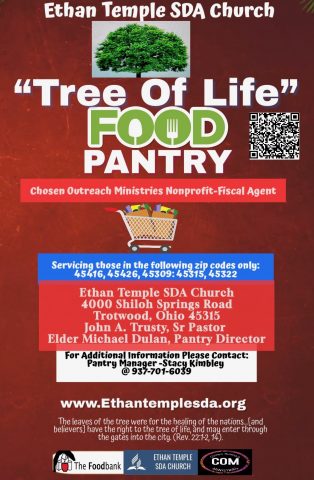 Operates 1 p.m. - 3 p.m. Saturdays. To register for food pantry, click or tap here or scan QR code above
